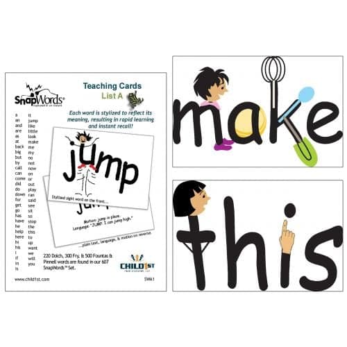 Harebrain HB-SWA1 Snapwords Teaching Cards List A