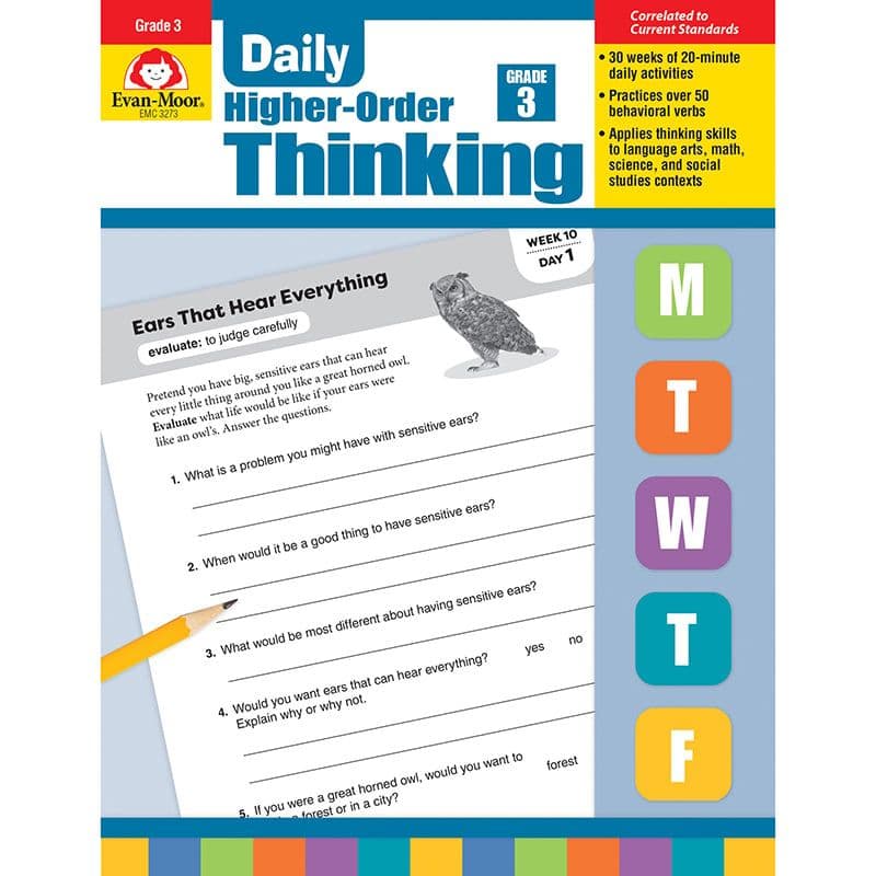 Evan-Moor EMC3273 Daily Higher-Order Thinking, Grade 3