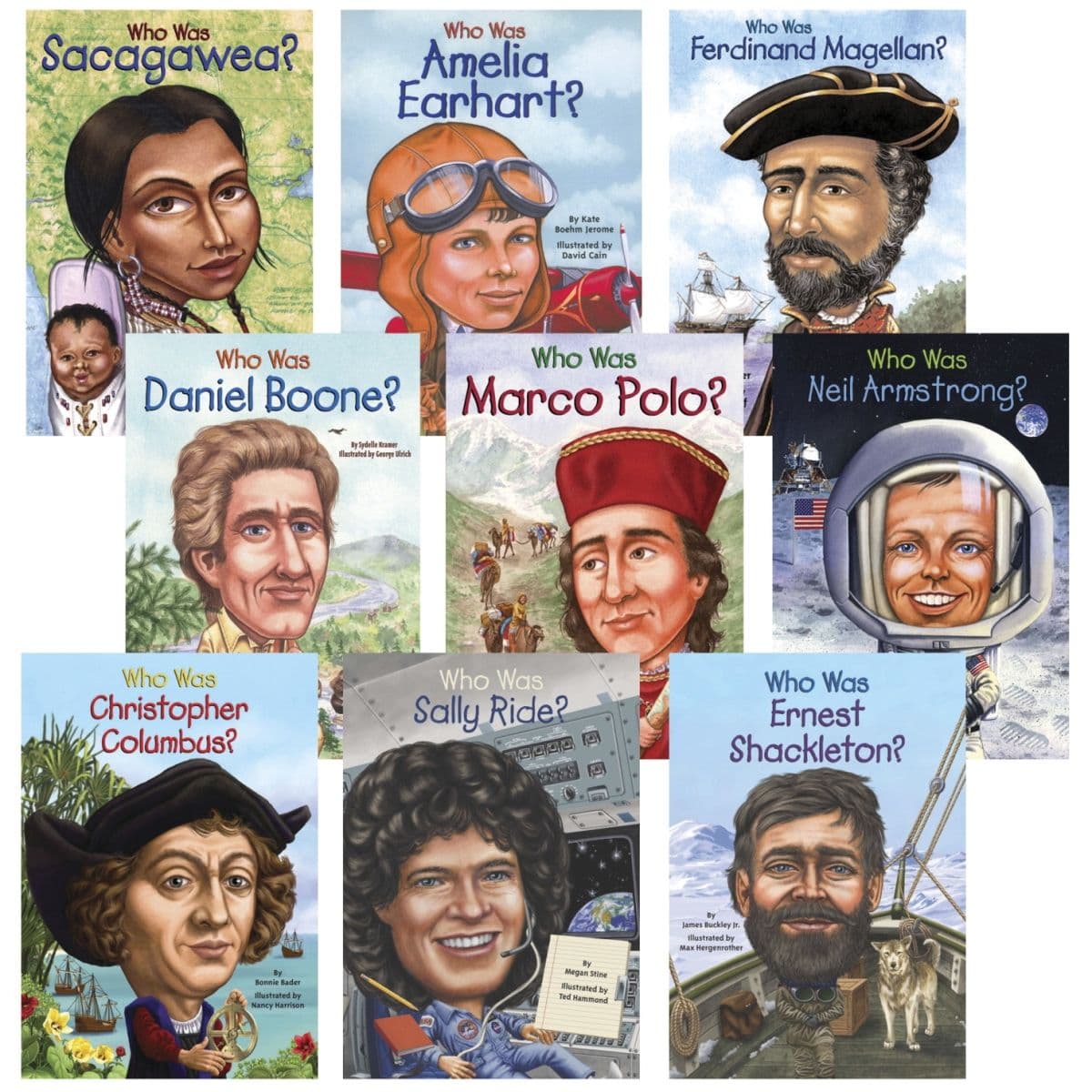 Classroom Library 1496845 School Specialty Who Was Biographies - Explorers & Pioneers Book Set, Set of 9
