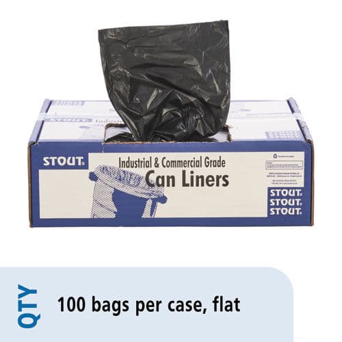 100% Recycled Plastic Trash Bags, 60gal, 1.5mil, 36 x 58, Brown/Black, 100/CT