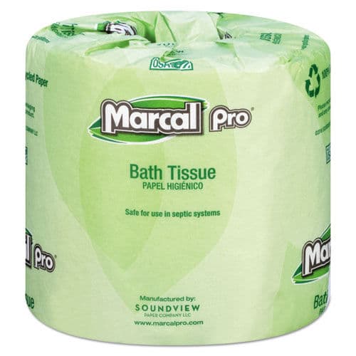 100% Recycled Bathroom Tissue, White, 242 Sheets/Roll, 48 Rolls/Carton