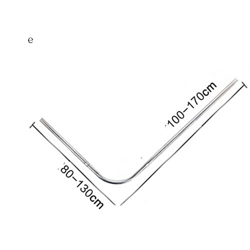 Anti-corrosion telescopic curtain poles--- Curved Shower Curtain Free Punch Extension Rod Bathroom L-shaped Telescopic Rod Toilet Waterproof Angle Shower Curtain Extension Rod Without Shower Curtains (Optional Size) --- free drilling curtain poles ( Color : E )