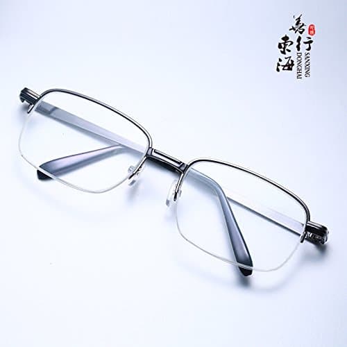 Natural crystal in East China Sea is old flower mirror men and women's comfort then hold old-age Jian Yue in the fresh and cool crystal rock's old light glasses, gold color frame 200 degree