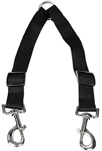 No Tangle Double Dog Leash Coupler, YOTOLI Double Dog Walker - Trainer Leash - Adjustable Two Dogs Splitter Lead (Black)
