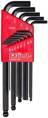 Eklind 13213 13 Piece Ball Tip Long Series L-Type SAE Hex Key Set (0.05" to 3/8") by Eklind Tool