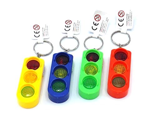 Huggables Traffic Light Signal Keychain Hanging Pendant Key Ring Gift Party Bag Filler Keyfob