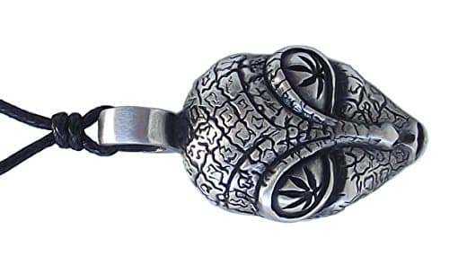 Pewter ALIEN Pendant on Adjustable Black Cord Necklace Nickel Free 45mm drop