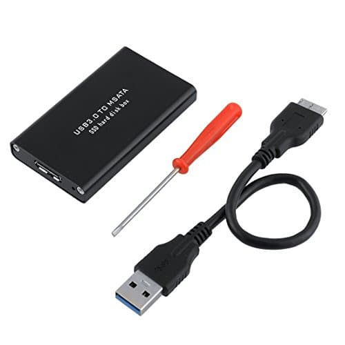 SNANSHI USB3.0 to MSATA SSD Hard Disk Box External Enclosure Case Black
