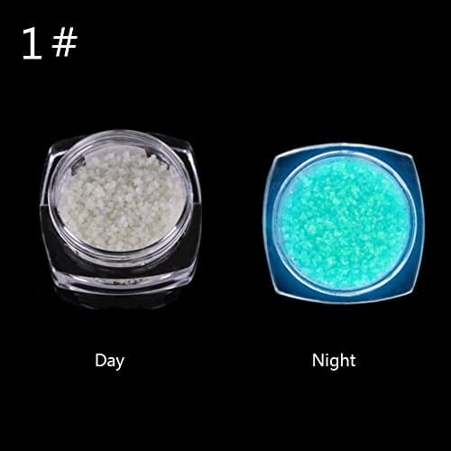 EUIRISTORE 7g Glow In The Dark Decoration Sand Luminous Sand For Nail Art DIY Decals Tips Nail Glitter 1#