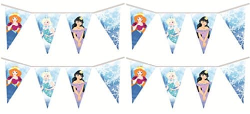 2 x Packs Quality Ice Fairy Princess Pennant Bunting Indoor/Outdoor Girls Party Decoration Banner Total Approx 22 Flags 24 Foot