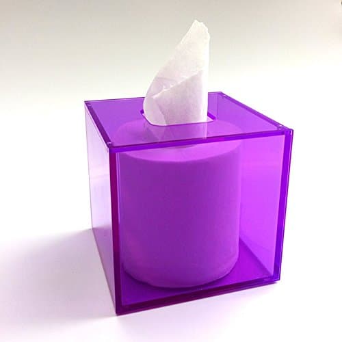Crystal coil carton transparent acrylic tissue box stereo square, purple