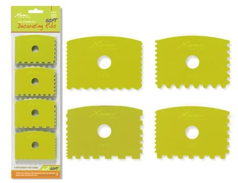 Xiem Tools USA Ultimate Decorating Ribs, 4 Ribs with Three Different Patterns Each, Soft Flex Set A (UDRAS-10227)