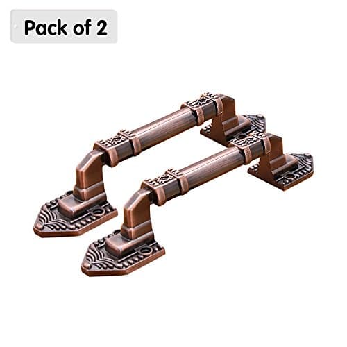 Zhi Jin 2Pcs Vintage Cabinet Door Handle Pulls Cupboard Drawer Handles Set Furniture Decoration Red Bronze 160mm Red Bronze