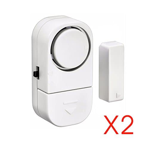 Shop Story – Pack of 2 – Mini Alarm for Home Door Window Glass but also for Car Truck Caravan Motorhome Adhesive – Intruder Protection – Wireless Detector 90 dB and Lock Anti Thief