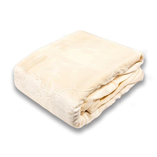 Fraiche Maison Summer Ogee Hot Pressed Velvet Plush Faded Blanket, Twin, Pristine