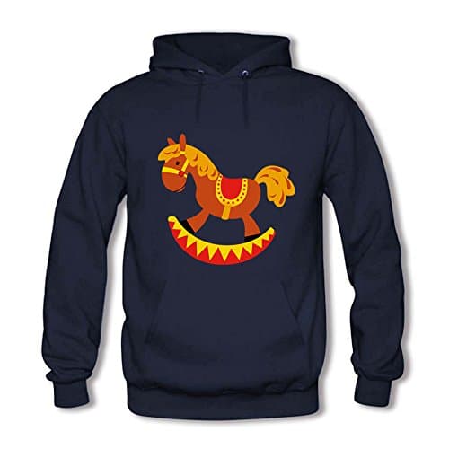 Unisex Hooded Sweatshirt Abstract Horses Printed Outwear Pullover Coat XL