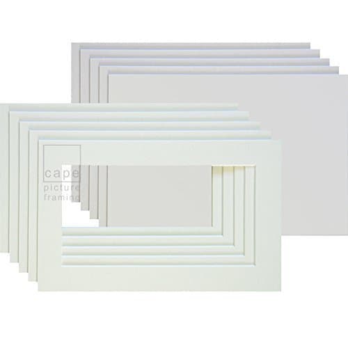 Cape Picture Framing Mounts with Backs, Outer Size 14 x 8, Options - Colour, Image Size, Pack Quantity
