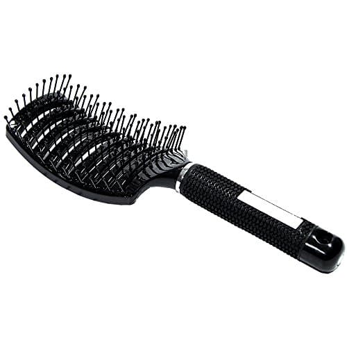 Longtrix Large Curved Vent Hair Brush with Soft Bristles Anti Static Lightweight for Blow Drying and Styling (Black, DB-5)