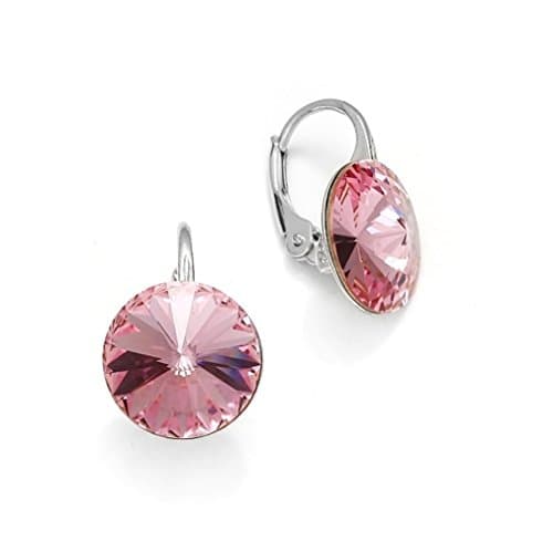 Exclusive Swarovski Crystals in Ana Morales Women's Earrings 925 Sterling Silver light rose