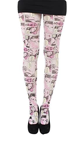 Printed 40 Denier Comic Bang Printed Tights