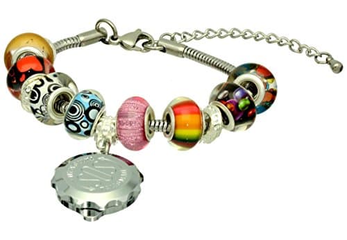 SOS Talisman Pandora Style Bracelet (Mayra) with Chrome Plated Capsule - Brown
