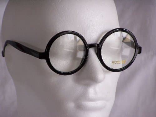 Emeco XL John Lenon Style Glasses with Clear Lenses P9394CLR, black