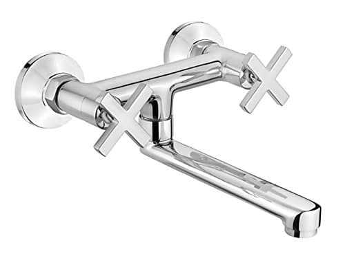 Exclusive Designer Two-Handle Wall Tap with Cross Handles and Outlet 20 cm long