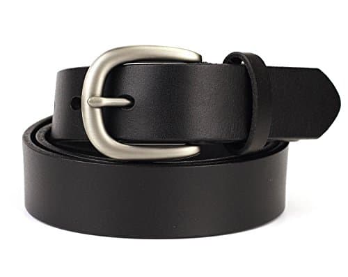 Geremen 28mm Women's Cowhide Leather Belts for WomenM08 Custom Fit Cooffee (Black)
