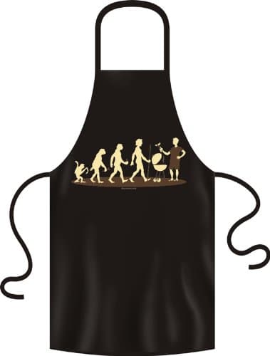 Fun Apron / Kitchen Apron-Grill apron with Rahmenlos Evo Griller, Black