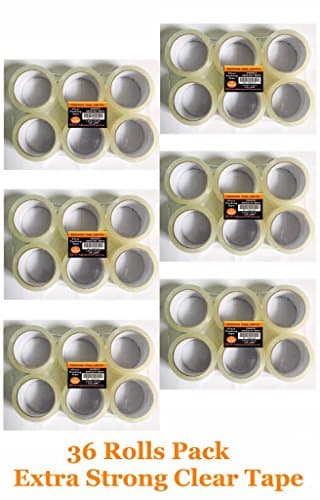 Pack of 6 rolls Heavy Duty Clear transparent Packaging Tape Provides a Strong, Secure and Strong Adhesive Seal for your Boxes- Extra Long 132mm x 48mm (72)