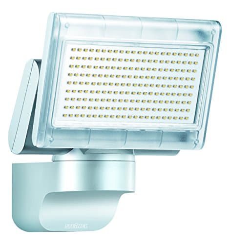 Steinel XLED Home 1 Slave silver - LED spotlight with 12 Watt power and brightness of 920 lumens, LED floodlight with 180° horizontally and 120° vertically swiveling light panel, 659714