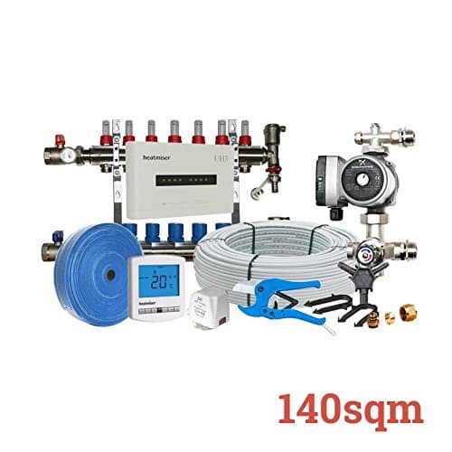 140sqm Multi-Zone Wet Underfloor Heating Kit, 7 zone, Heatmiser, Grundfoss &amp; Rifeng products, 50 year Guarantee