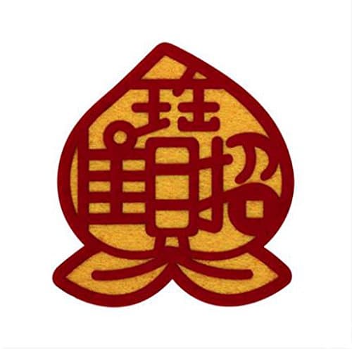 Cunguang 4pcs! Creative non-woven fabric coasters, heat insulation mats, antiskid mats, christmas new year table decoration,Peach-Shaped Mantou