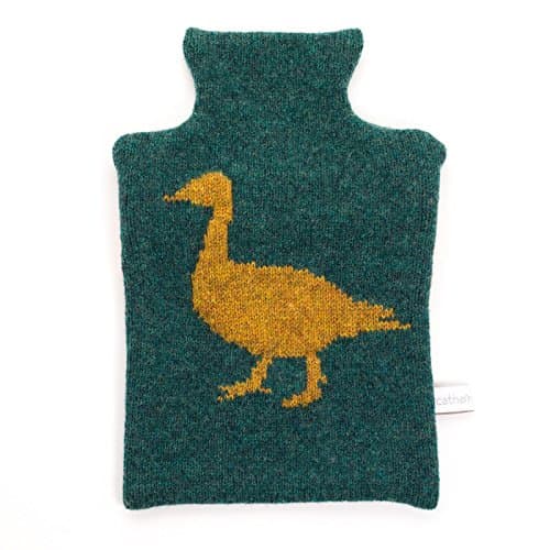 Designer Golden Duck 100% Pure Lambswool Knitted Cover 0.8L Hot Water Bottle