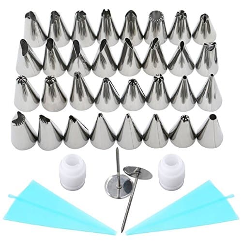 marbeine 32 Bits Stainless Pastry – Reusable Bags – 2 -2clous with couplers, 1 Storage Box