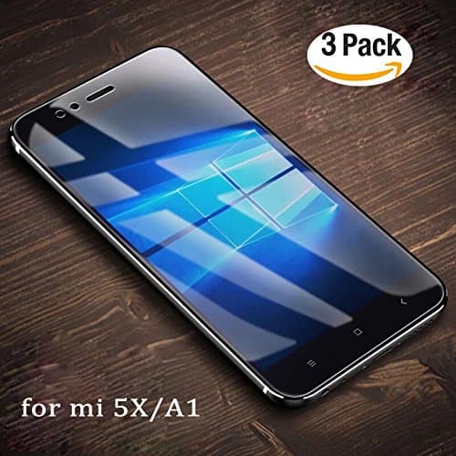 XiaoMi Mi 5X Screen Protector, CompraFun 3 Packs Premium Crystal Tempered Glass 9H 0.2mm Thin 2.5D Screen Protector Case Cover for Xiaomi Mi 5X/Xiaomi Mi A1