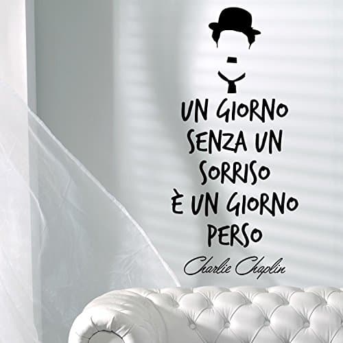 Adesiviamo 1959-M a day without a smile bowler hat Charlie Chaplin wallsticker Wall Sticker Wall Art