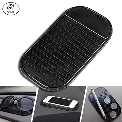 JATrade Mobile Phone Smartphone Car Holder Premium Non-Slip Mat with Strong Adhesion Adhesive Mat Dashboard Compatible with iPhone, Galaxy and Other Smartphones - Black