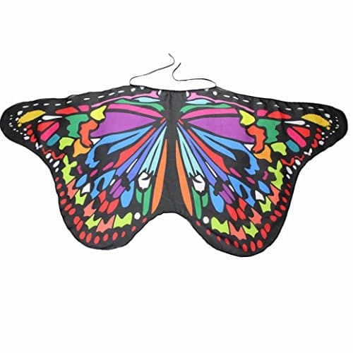Parent-child Shawl Sonnena Butterfly Wings Wrap Shawl Fairy Ladies Girls Nymph Pixie Costume Dresses Capes Stoles Coat Accessory Good Decoration For Party Dress up Easter Day Gift (Shawl, Kid- B)
