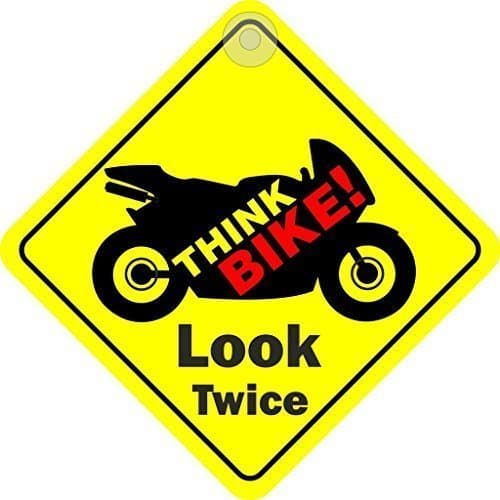 Castle PromotionsThink Bike! Look Twice' Window Sign Hanging Swinging Diamond Sign