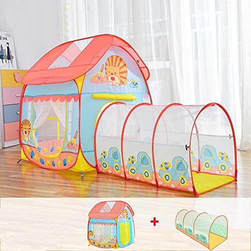 TING- Pop-up Children's Game Tent, Little Lion Cartoon Pattern Blue And Pink Modeling Ocean Ball House Breathable Tents Indoor And Outdoor Toys Small Tent (Does Not Include Ocean Ball) ( Size : #B )