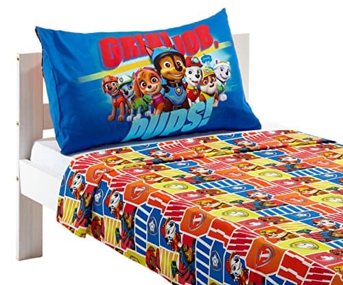 Gabel Paw Patrol Cushion Cover and Sheet, 100% Cotton, 2.5 x 25 x 31 cm ,Multicolored (Pups)
