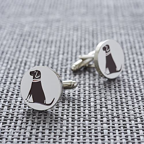 Sweet William Chocolate Labrador Cufflinks | Silver plated Men Cufflinks for Labrador or any dog lover | 18 mm x 3 mm