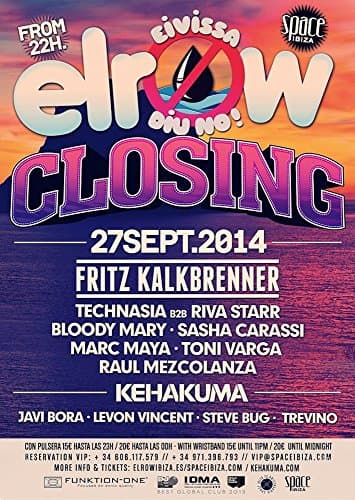 Elrow @ Space Closing Party 2014 Poster - Purple, 40cm x 60cm