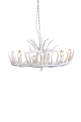 EFFORTINC Resin Antler Chandeliers 9 Light 35.4" Diameter X 16.5" Tall with 4 Feet Matching Chain(Bulbs Not Included)