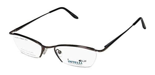 New & Season & Genuine - Brand: Elite Eyewear Style/model: 719-B Gender: Womens/Ladies Rxable Avant-garde Design Designer Half-rim Flexible Hinges Eyeglasses/Glasses (49-18-135, Gunmetal)