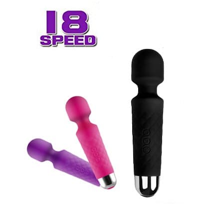 Mew 18 Speed Mini AV Vibrating Wireless Waterproof Power Wand Massager(BLACK)