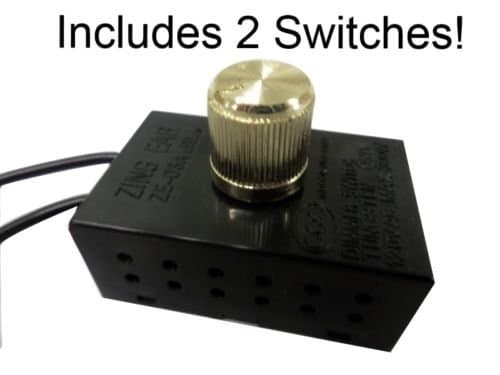 PartsBlast (2) Light Switch Dimmer Rotary for 300W 120VAC ZE-03A Zing Ear