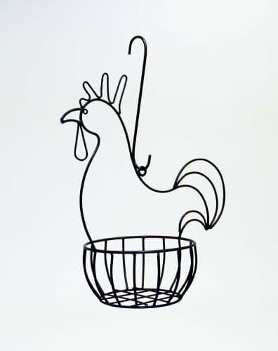 HANGING ROOSTER BASKET-20"H X 19"W. COMES WITH 12" HOOK