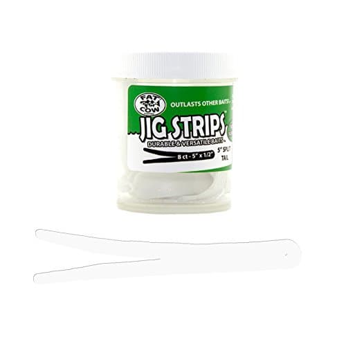Fat Cow Jig Strips Split Tail 5" - 40X Stronger Than Soft Baits - 8 ct